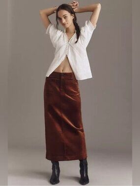 NWT Size XS - Maeve Colette Cotton Corduroy Maxi Skirt with Pockets(US$ 148)
